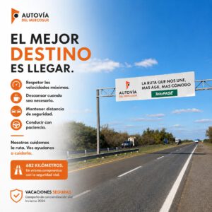 Pieza de la campaña Vacaciones Seguras de Autovía del Mercosur